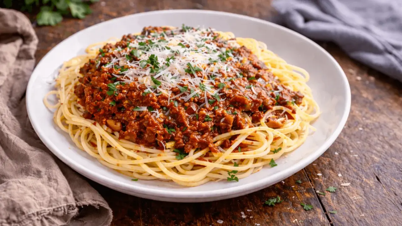 Pyszne spaghetti bolognese, idealne na szybki obiad. Ten prosty spaghetti przepis z pewnością zachwyci każdego.