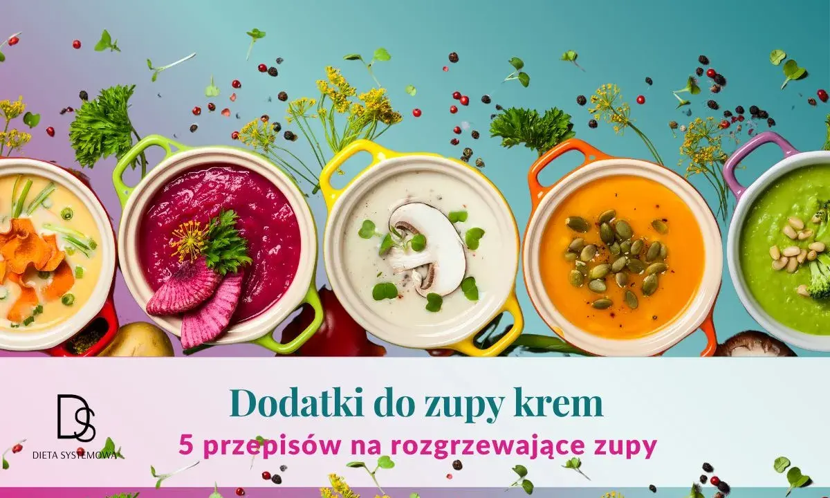 Kolorowe zupy krem z dodatkami: marchewkową, buraczaną, grzybową, dyniową i brokułową. Idealne na rozgrzewające posiłki.