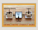 Siemię lniane z wodą tworzy masę, która może być użyta co zamiast jajka do placków.