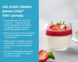 Idealna panna cotta w szklance, udekorowana musem truskawkowym i świeżymi owocami. Porady jak ją zrobić.
