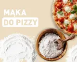 Idealna mąka do pizzy: biała, sypka, w drewnianej misce, obok gotowej margherity.