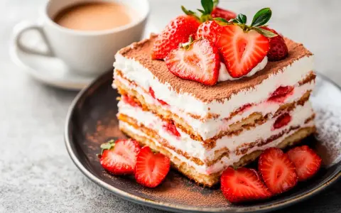 Pyszne tiramisu z truskawkami, idealne, gdy zastanawiasz się, jaki alkohol do tiramisu zamiast amaretto.
