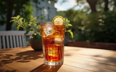 Orzeźwiające drinki z sheridanem, z lodem i plasterkiem cytryny, idealne na letni relaks w ogrodzie.