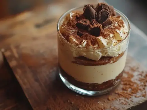Pyszne tiramisu w pucharku, warstwy biszkoptów, kremu i kakao. Idealny przepis na deser.