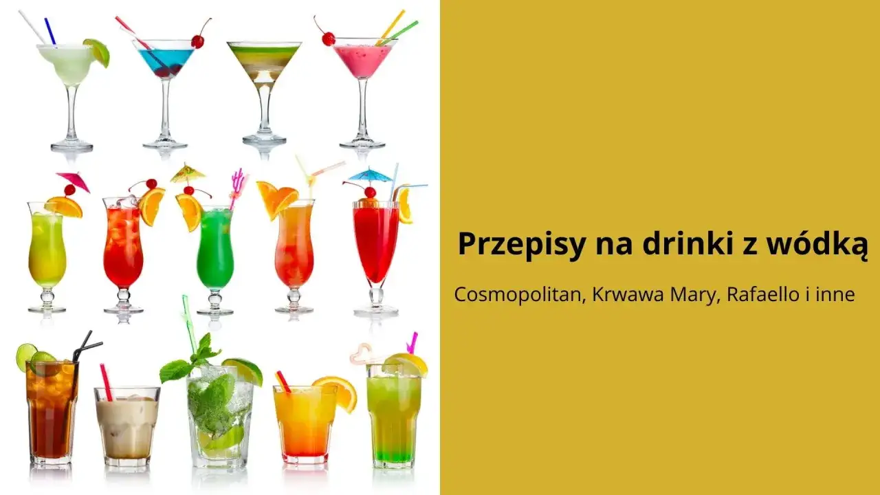 Kolorowe drinki z wódką, takie jak Cosmopolitan, Krwawa Mary i Raffaello, gotowe do podania.